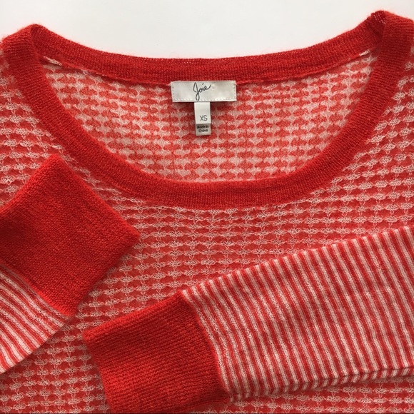 Joie Sweaters - Joie 100% alpaca sweater red white pattern XS